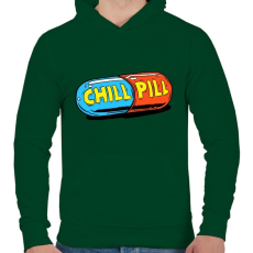 PRINTFASHION Chill Pill - Férfi kapucnis pulóver - Sötétzöld