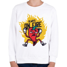 PRINTFASHION Chilli paprika - Always on fire - Gyerek pulóver - Fehér