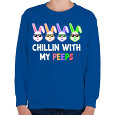 PRINTFASHION Chillin rabbits - Gyerek pulóver - Királykék
