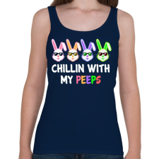 PRINTFASHION Chillin rabbits - Női atléta - Sötétkék női trikó