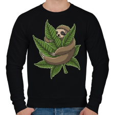 PRINTFASHION Chilling Sloth - Férfi pulóver - Fekete férfi pulóver, kardigán