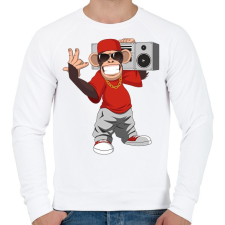 PRINTFASHION Chimpanzee - Férfi pulóver - Fehér férfi pulóver, kardigán
