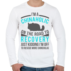 PRINTFASHION Chinaholic - Férfi hosszú ujjú póló - Fehér