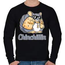 PRINTFASHION Chinchillin - Férfi pulóver - Fekete férfi pulóver, kardigán