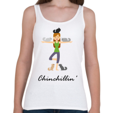 PRINTFASHION Chinchillin' - Női atléta - Fehér női trikó