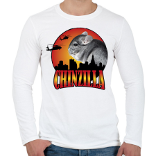 PRINTFASHION Chinzilla - Férfi hosszú ujjú póló - Fehér férfi póló