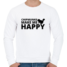 PRINTFASHION Chipmunks make me happy - Férfi pulóver - Fehér