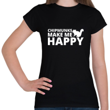 PRINTFASHION Chipmunks make me happy - Női póló - Fekete női póló