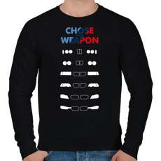 PRINTFASHION Choose your Weapon - Férfi pulóver - Fekete