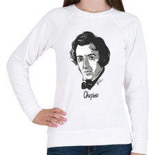 PRINTFASHION Chopin - Női pulóver - Fehér női pulóver, kardigán