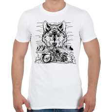 PRINTFASHION Chopper és farkas born to be wild - Férfi póló - Fehér