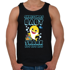 PRINTFASHION Christmas Baby Shark - Férfi atléta - Fekete atléta, trikó