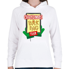 PRINTFASHION Christmas Baking Team - Női kapucnis pulóver - Fehér női pulóver, kardigán