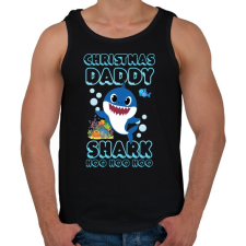 PRINTFASHION Christmas Daddy Shark - Férfi atléta - Fekete atléta, trikó