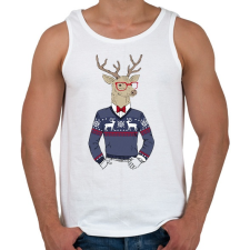 PRINTFASHION Christmas Deer - Férfi atléta - Fehér atléta, trikó