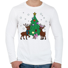 PRINTFASHION Christmas - Férfi hosszú ujjú póló - Fehér férfi póló