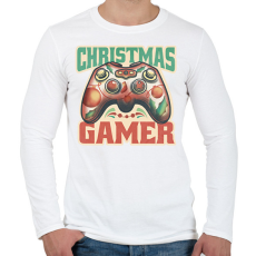 PRINTFASHION christmas gamer, karácsonyi játékos - Férfi hosszú ujjú póló - Fehér