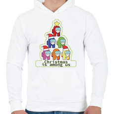PRINTFASHION Christmas is among us - Férfi kapucnis pulóver - Fehér