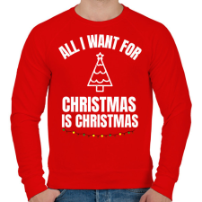 PRINTFASHION CHRISTMAS IS CHRISTMAS - Férfi pulóver - Piros férfi pulóver, kardigán