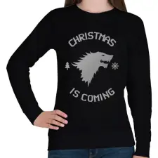 PRINTFASHION CHRISTMAS IS COMING - Női pulóver - Fekete női pulóver, kardigán