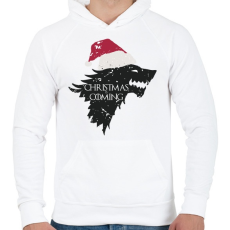 PRINTFASHION Christmas is coming - Trónok harca - fehér - Férfi kapucnis pulóver - Fehér