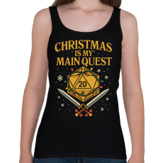 PRINTFASHION Christmas is my main quest - Női atléta - Fekete