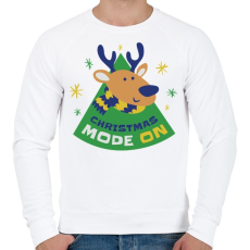 PRINTFASHION Christmas mode ON - Karácsonyi hangulat - Férfi pulóver - Fehér