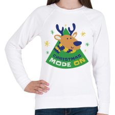 PRINTFASHION Christmas mode ON - Karácsonyi hangulat - Női pulóver - Fehér női pulóver, kardigán