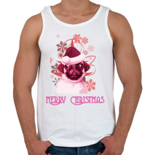 PRINTFASHION christmas pug - Férfi atléta - Fehér atléta, trikó