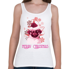 PRINTFASHION christmas pug - Női atléta - Fehér női trikó