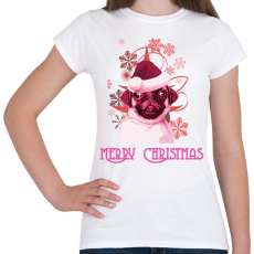 PRINTFASHION christmas pug - Női póló - Fehér
