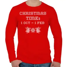 PRINTFASHION CHRISTMAS TIME 3 - Férfi hosszú ujjú póló - Piros férfi póló