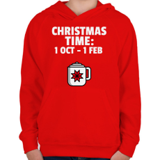PRINTFASHION CHRISTMAS TIME - Gyerek kapucnis pulóver - Piros