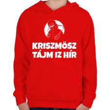 PRINTFASHION CHRISTMAS TIME IS HERE - Gyerek kapucnis pulóver - Piros gyerek pulóver, kardigán