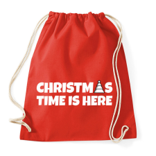 PRINTFASHION CHRISTMAS TIME IS HERE - Sportzsák, Tornazsák - Piros tornazsák