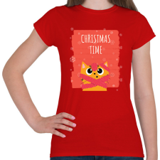 PRINTFASHION CHRISTMAS TIME - Női póló - Piros női póló