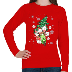 PRINTFASHION Christmas Vespa - Női pulóver - Piros