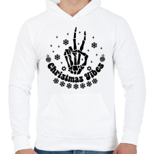 PRINTFASHION Christmas vibes - Férfi kapucnis pulóver - Fehér férfi pulóver, kardigán