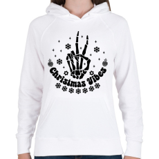 PRINTFASHION Christmas vibes - Női kapucnis pulóver - Fehér