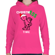 PRINTFASHION ChristmASS - Női kapucnis pulóver - Fukszia női pulóver, kardigán