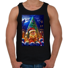 PRINTFASHION Christmasuj - Férfi atléta - Fekete