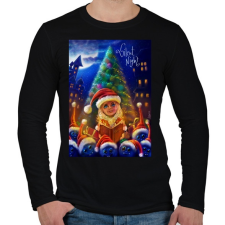 PRINTFASHION Christmasuj - Férfi hosszú ujjú póló - Fekete férfi póló