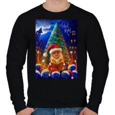 PRINTFASHION Christmasuj - Férfi pulóver - Fekete