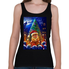 PRINTFASHION Christmasuj - Női atléta - Fekete női trikó