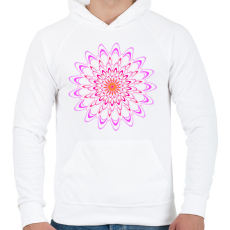 PRINTFASHION Chrysanthemum - rózsaszín - Férfi kapucnis pulóver - Fehér