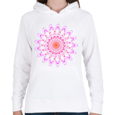 PRINTFASHION Chrysanthemum - rózsaszín - Női kapucnis pulóver - Fehér