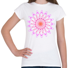 PRINTFASHION Chrysanthemum - rózsaszín - Női póló - Fehér