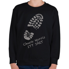 PRINTFASHION Chuck Norris itt járt - Gyerek pulóver - Fekete gyerek pulóver, kardigán