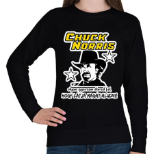 PRINTFASHION Chuck Norris látja magát aludni - Női pulóver - Fekete női pulóver, kardigán