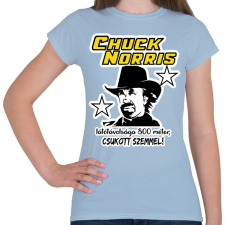 PRINTFASHION Chuck Norris látótávolsága csukott szemmel - Női póló - Világoskék női póló